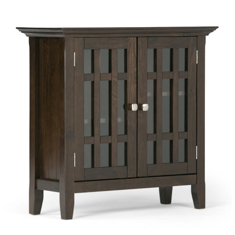 Bedford - Storage Media Cabinet Dark Brown 32"W x 14"D x 31"H by Simpli-Home | Bel Furniture