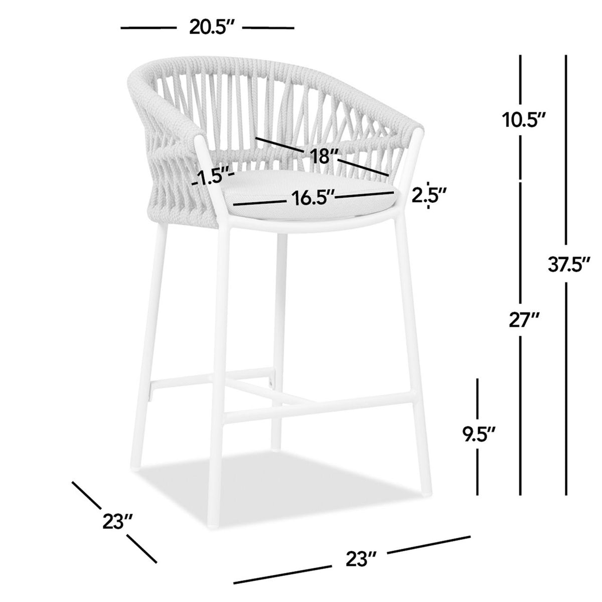 Maiden - Patio Counter Stool Sunproof Olefin (Set of 2) by Jennifer Taylor Home | Bel Furniture