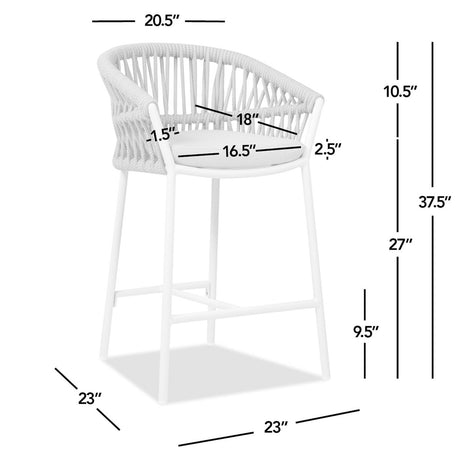Maiden - Patio Counter Stool Sunproof Olefin (Set of 2) by Jennifer Taylor Home | Bel Furniture