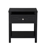 Dylan - Wooden End Side Table Nightstand With Glass Top And Drawer by Lilola Home | Bel Furniture