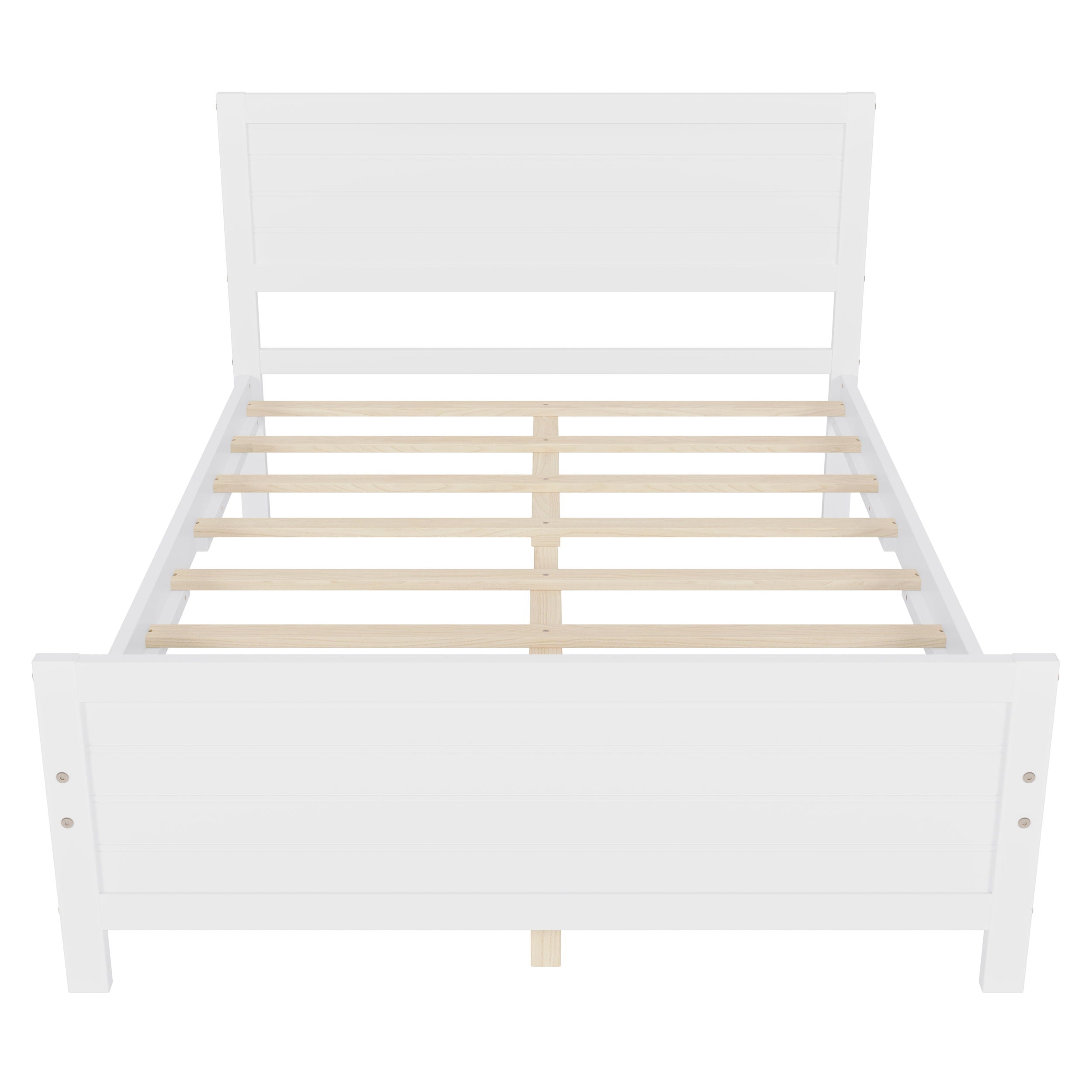 Wood Platform Bed Frame With Headboard, Mattress Foundation With Wood Slat Support, No Box Spring Needed