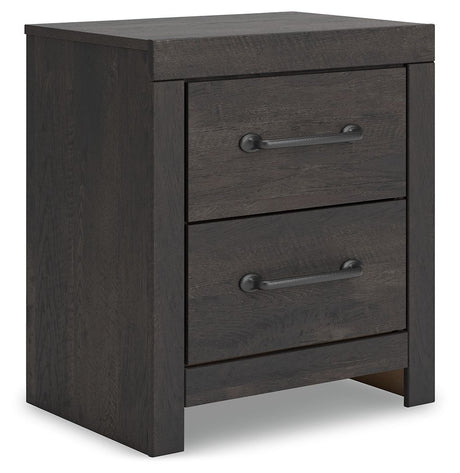 Hollivern - Dark Gray - Two Drawer Night Stand by Signature Design by Ashley® | Bel Furniture