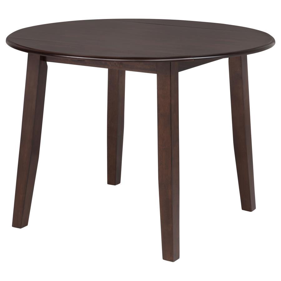 Barton - 5 Piece Round Wood Dining Table Set - Dark Brown