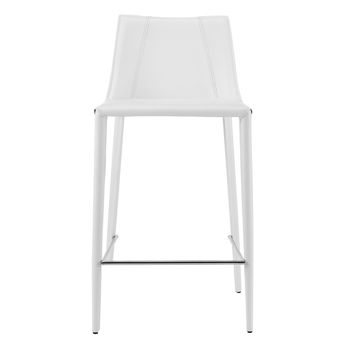 Steel Low Back Counter Height Bar Chair - White