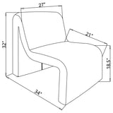 Drayton - Upholstered Curved Armless Accent Chair by Coaster Fine Furniture | Bel Furniture