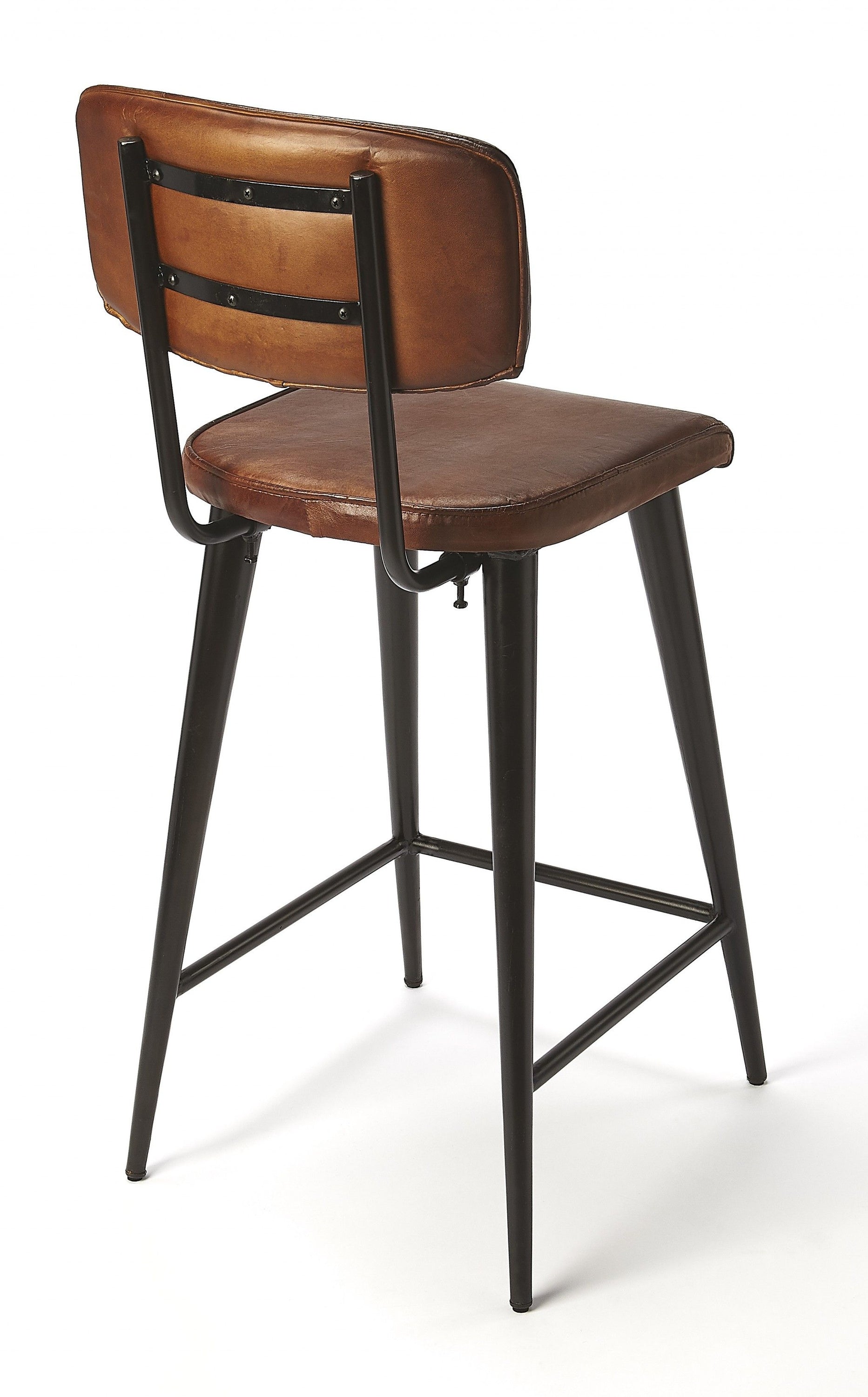 39" Iron Bar Chair - Brown / Black