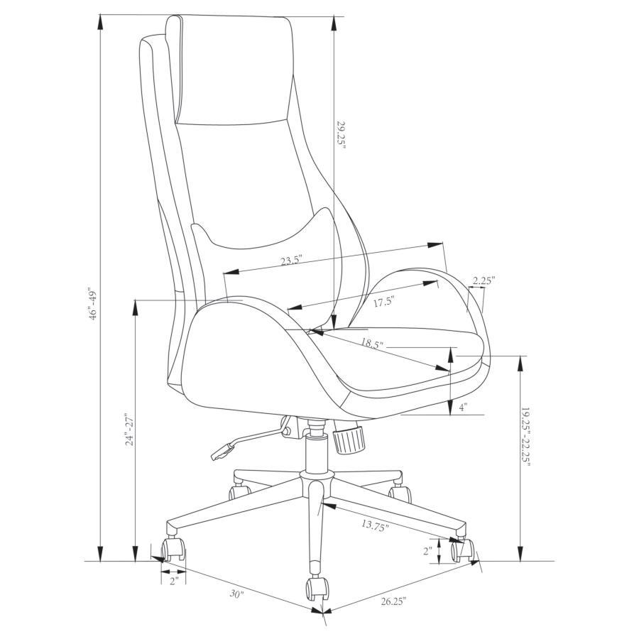 Cruz - Upholstered Adjustable Home Office Desk Chair - Gray