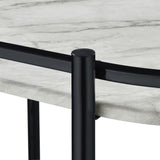 Desiree - 2-Tier Faux Marble Shelf Metal Bar Cart by CoasterEveryday | Bel Furniture