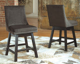Tallenger - Swivel Barstool (Set of 2) Dark Gray 19''W x 20''D x 39''H Stool Sets by Signature Design by Ashley® | Bel Furniture