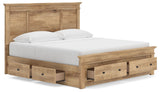 Makidern - Panel Storage Bed With Under Bed Storage Unit And Storage Footboard