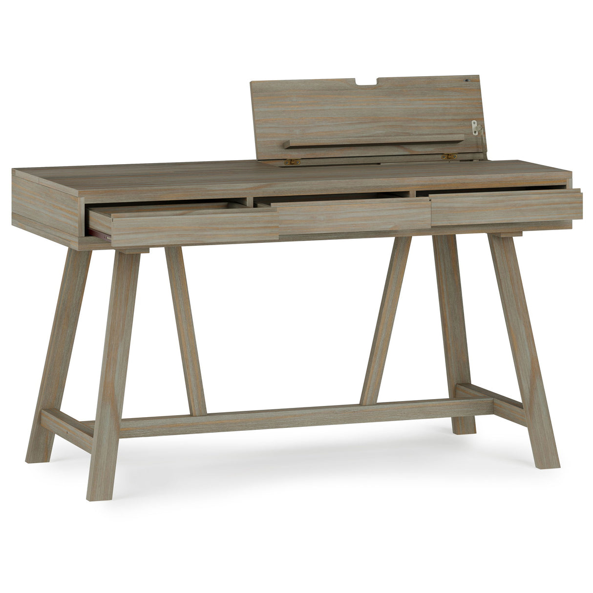 Bowman - Flip Up Desk - Distressed Gray by Simpli-Home | Bel Furniture