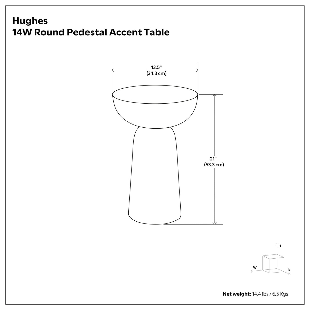Hughes - Cast Aluminum Side Table - Black - view 2