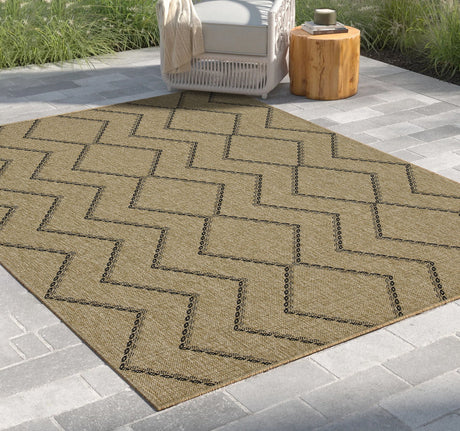Earth - 5'3" X 7'3" Indoor, Outdoor Area Rug - Black, Natural - view 3