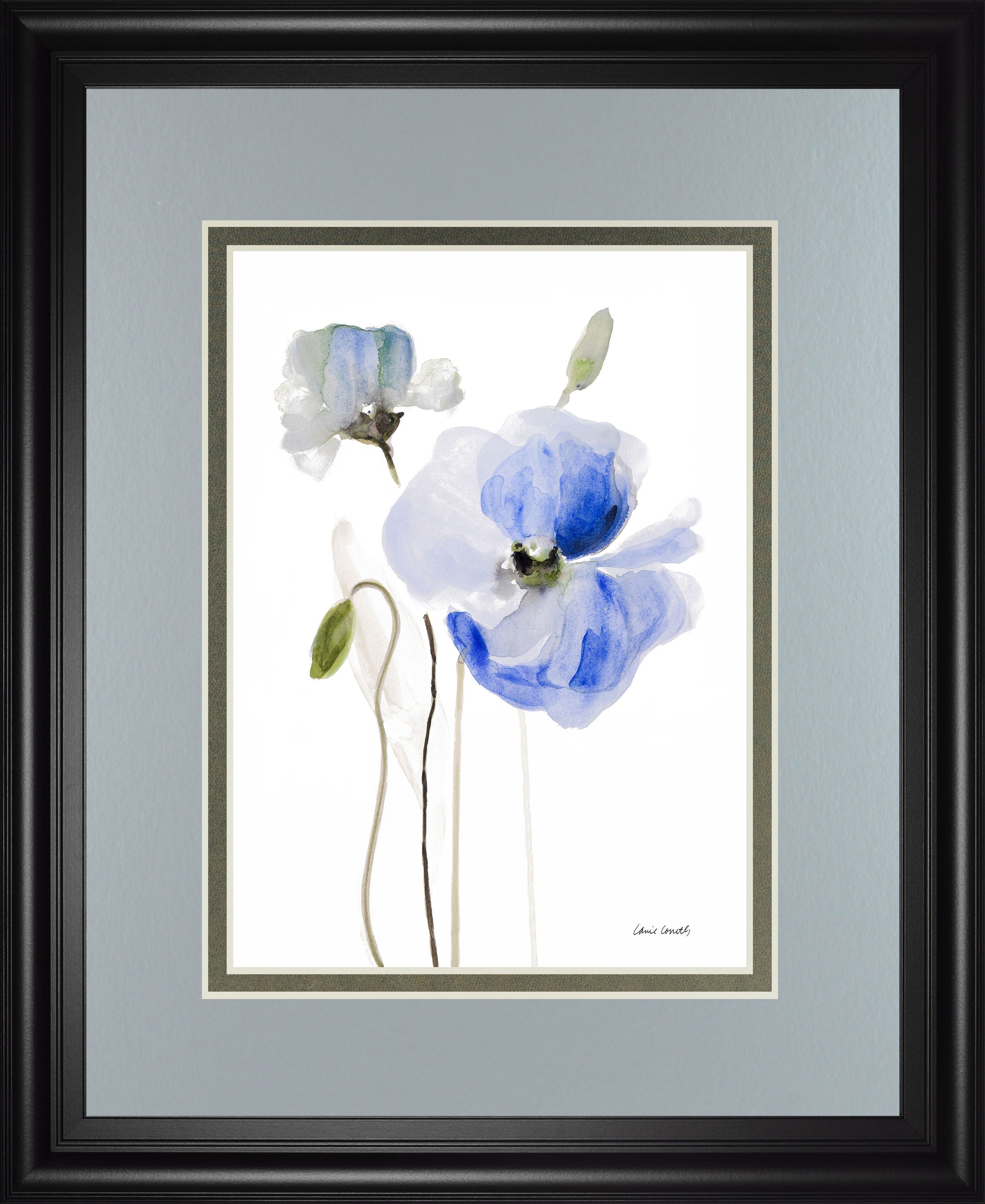 All Poppies I By Lanie Loreth - Framed Print Wall Art - Blue