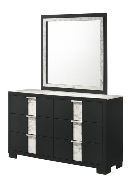 Rangley - Dresser Black Dresser & Mirror by Crown Mark | Bel Furniture