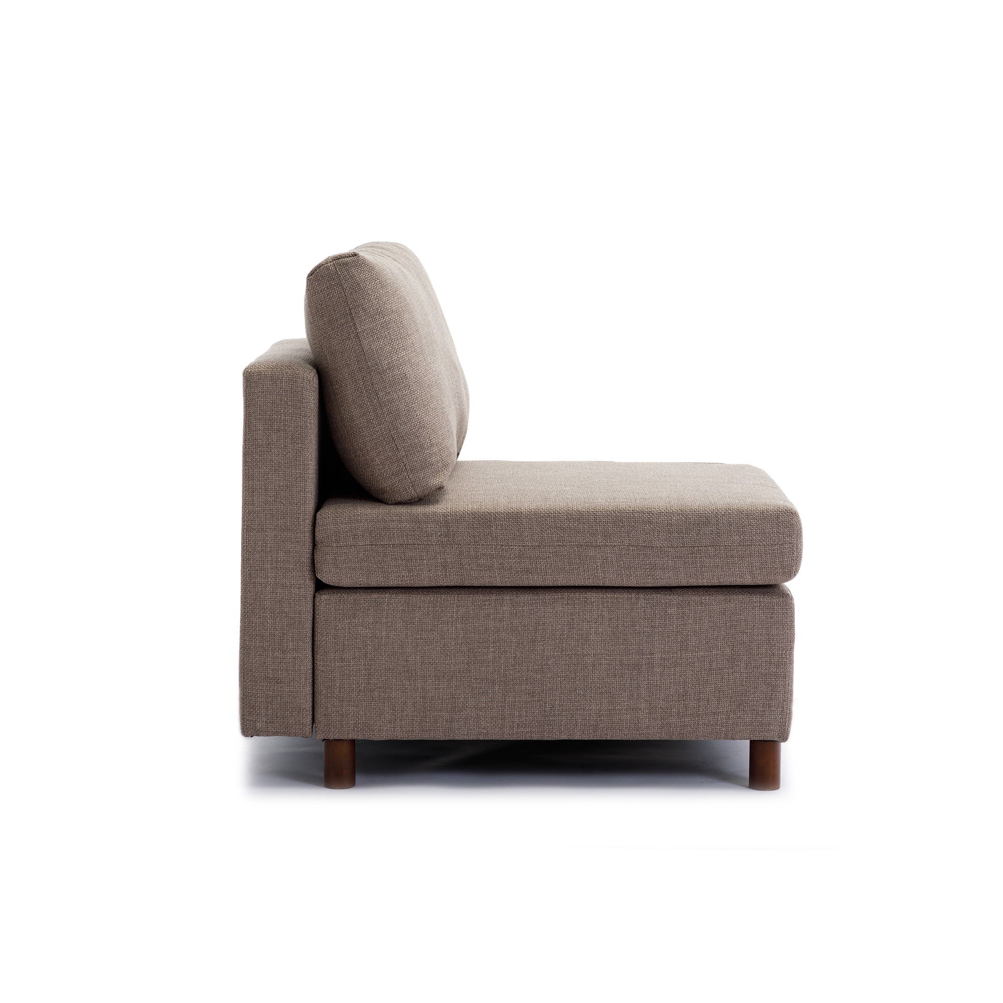 Single Seat Module Sofa Sectional Couch With Armrest With 1 Ottoman, Cushion Covers Non-Removable And Non-Washable