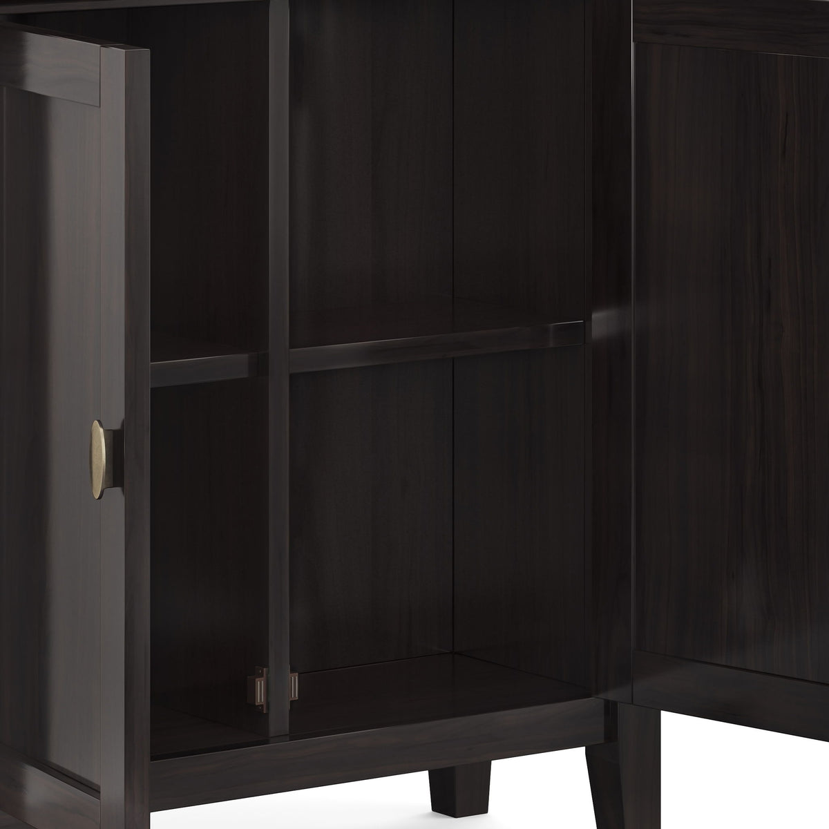 Redmond - Low Storage Cabinet - Hickory Brown by Simpli-Home | Bel Furniture