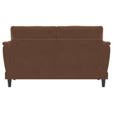 Selma - Velvet Upholstered Crescent Arm Loveseat - Rust by Coaster Fine Furniture | Bel Furniture