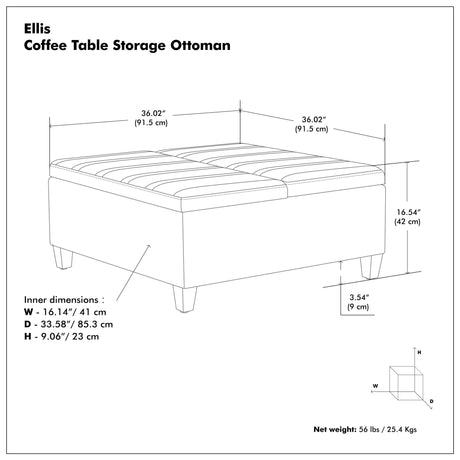 Ellis - Coffee Table Storage Ottoman Contemporary Design - view 9