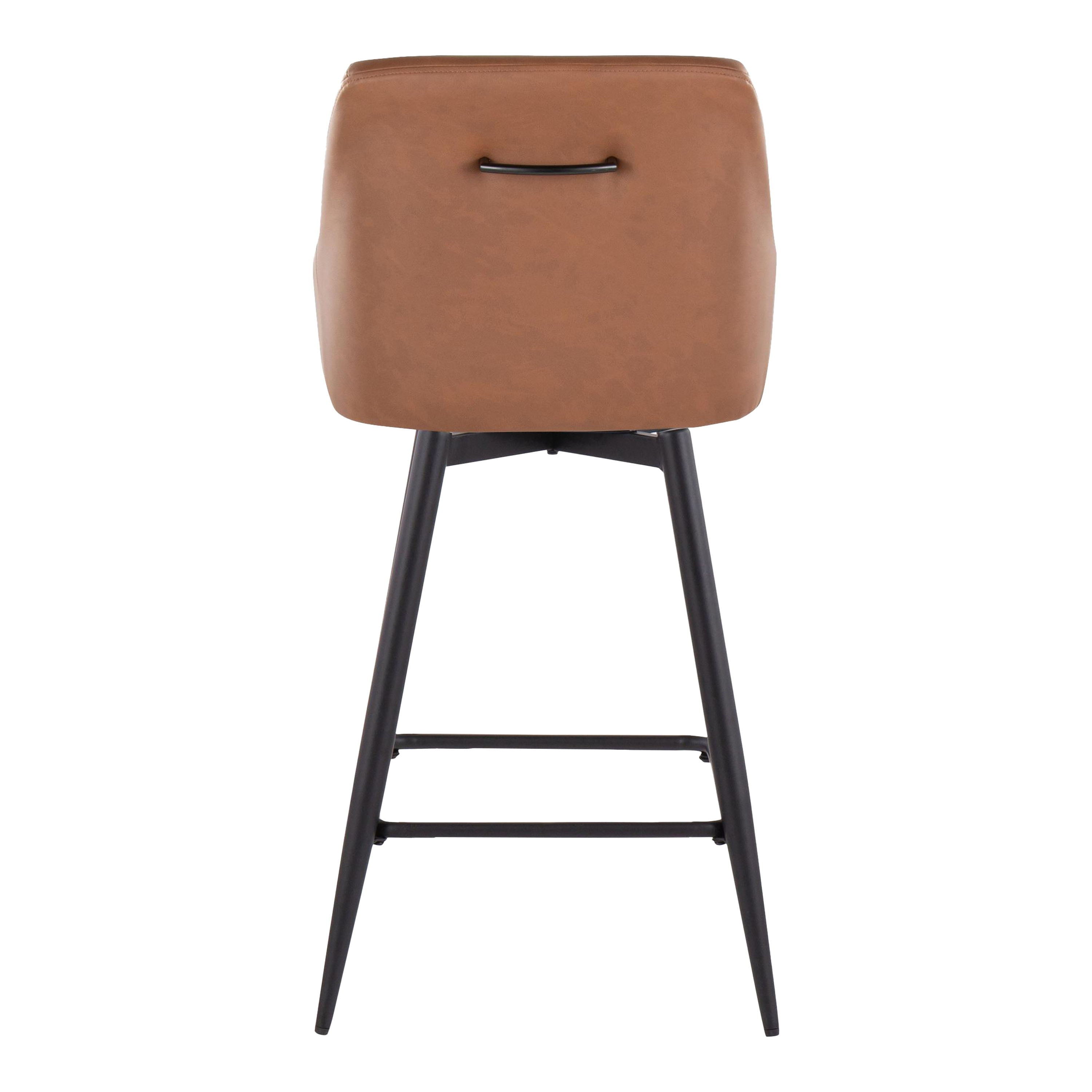 Hannah - Transitional Fixed Height Counter Stool With Swivel With Square Footrest (Set of 2)