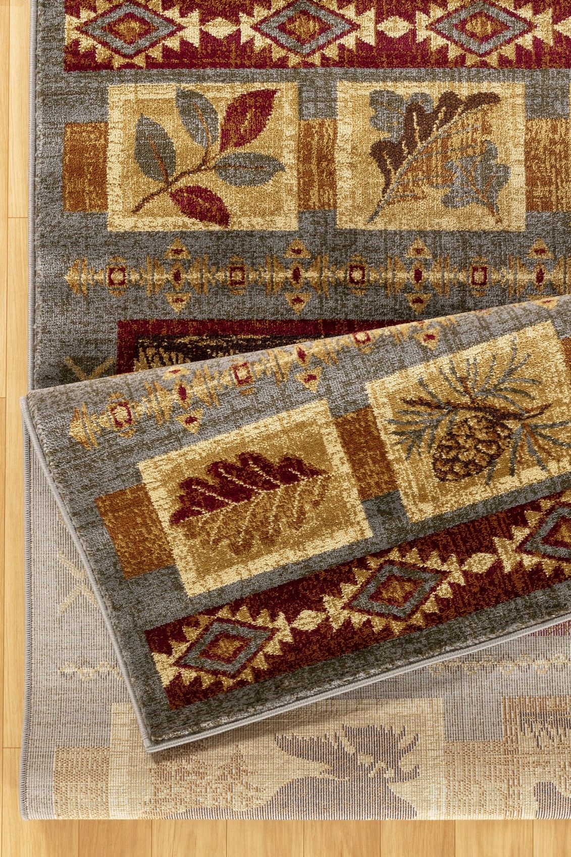 Nature's Nest - 5'3" X 7'3" Lodge Area Rug - Multi, Blue by Icona Home Decor | Bel Furniture
