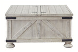 Carynhurst - Whitewash - Cocktail Table with Storage by Signature Design by Ashley® | Bel Furniture