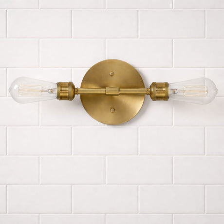 Reverie - Double Lights Bathroom Wall Sconce Over Mirror - Clear / Gold - view 4