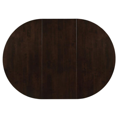 Gabriel - Oval Extension Leaf Dining Table - Cappuccino by CoasterEveryday | Bel Furniture
