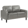 Ruth - Upholstered Track Arm Loveseat Dark Gray by Coaster Fine Furniture | Bel Furniture