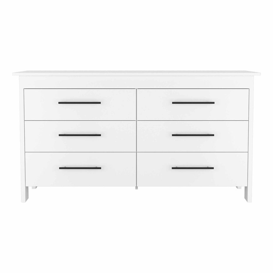 Six Drawer / Double Dresser - White