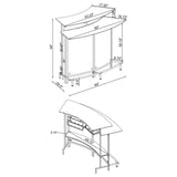 Keystone - Curved Glass Top Home Bar Wine Cabinet - Black by CoasterEssence | Bel Furniture