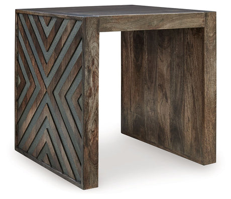 Dreggan - Brown - Square End Table by Signature Design by Ashley® | Bel Furniture