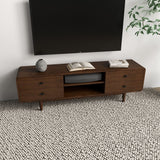 Alexa - Mid-Century Modern Style TV Stand - Dark Brown / Wood by Ashcroft Furniture | Bel Furniture