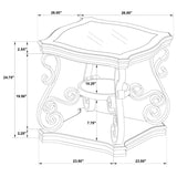 Laney - 1-Shelf Glass Top Rectangular End Table - Deep Merlot by CoasterEssence | Bel Furniture