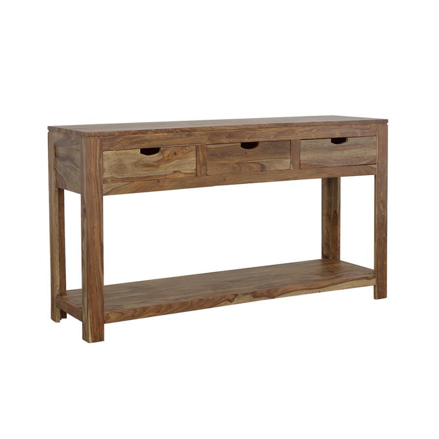 Esther - 3-Drawer Wood Console Table - Natural Sheesham