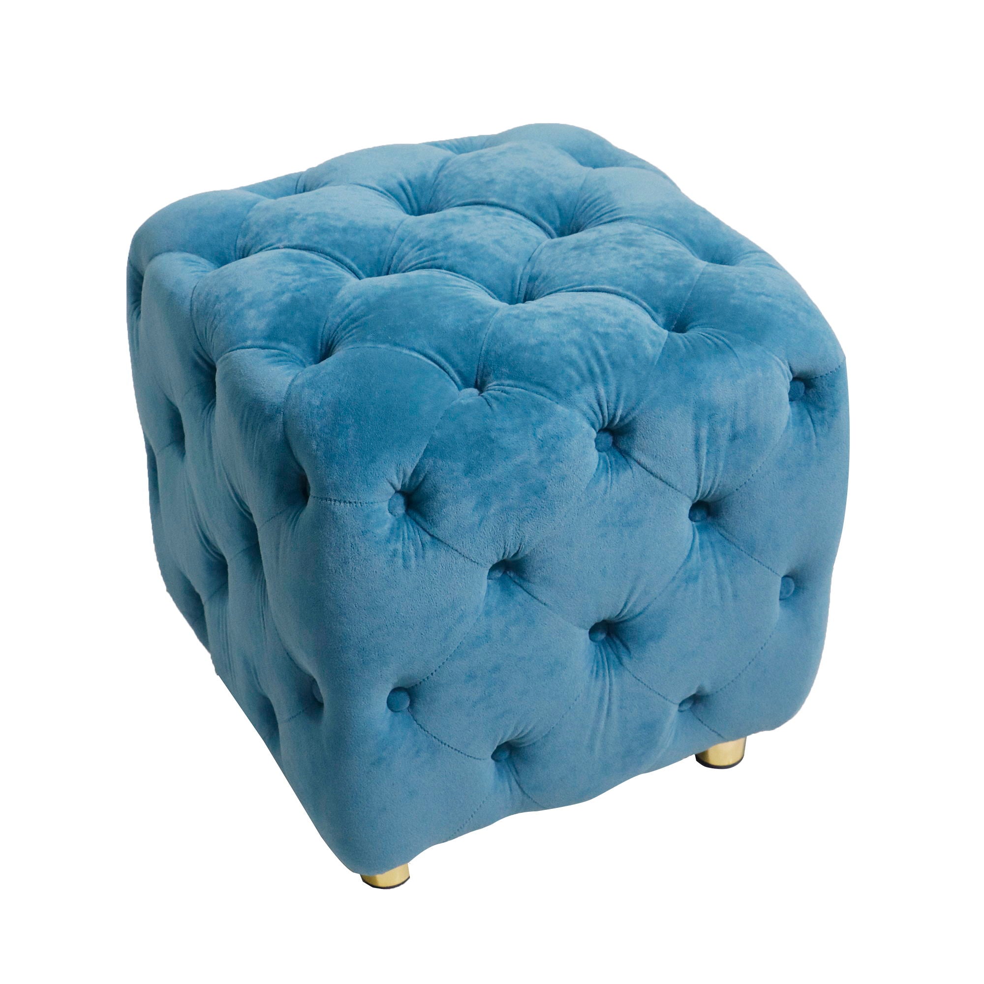 Modern Velvet Upholstered Ottoman, Exquisite Small End Table, Soft Foot Stool, Dressing Makeup Chair, Comfortable Seat For Living Room, Bedroom, Entrance