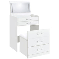 Danbury - 3-Drawer Makeup Vanity & Stool Set White by Coaster Fine Furniture | Bel Furniture