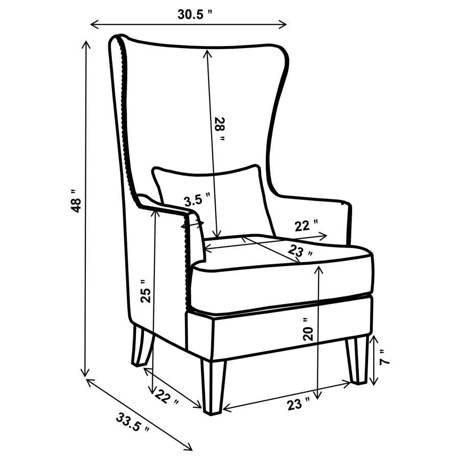 Pippin - Upholstered High Wingback Accent Chair - Latte