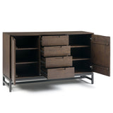 Banting - Mid Century Sideboard With Centre Drawers - Walnut Brown by Simpli-Home | Bel Furniture