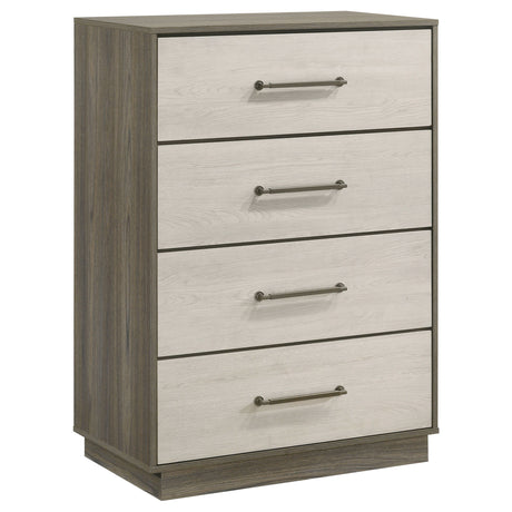 Fenwick - 4-Drawer Chest Of Drawers - Gray Oak by Coaster Fine Furniture | Bel Furniture