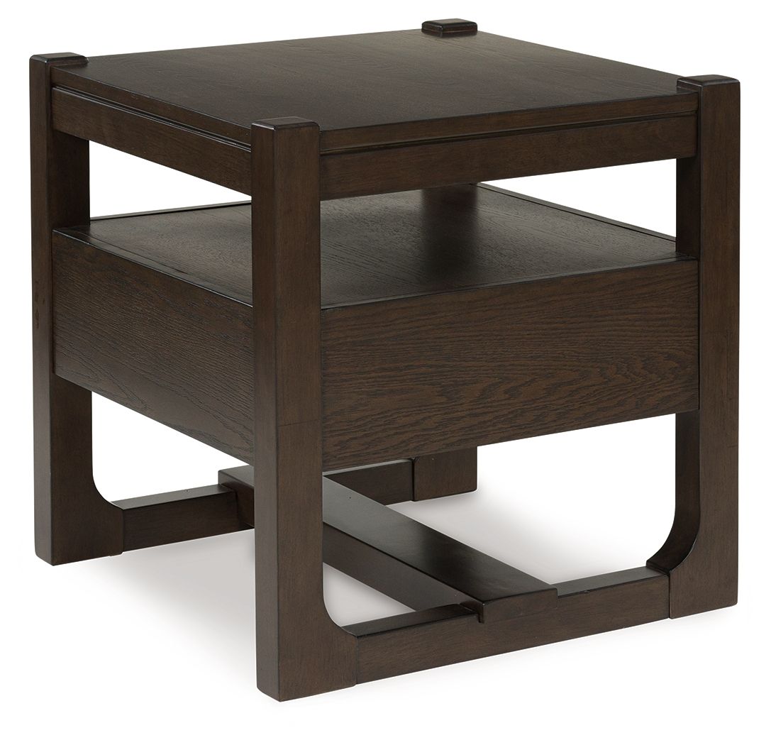 Breckington - Dark Brown - Square End Table