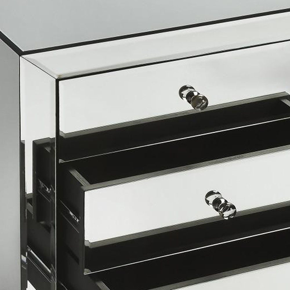 29" Glass Three Drawer Chest - Clear