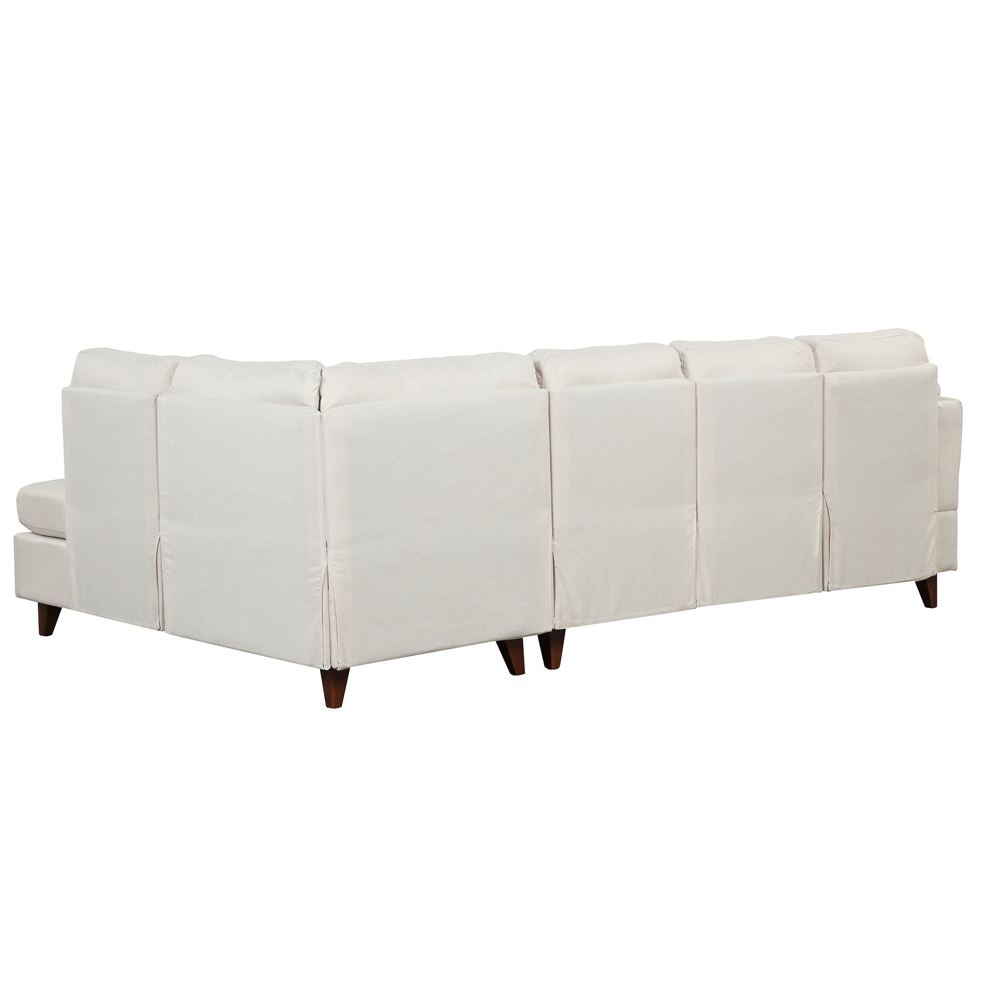 Modern Linen Fabric Sofa, L-Shape Couch With Chaise Lounge, Sectional Sofa With One Lumbar Pad