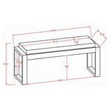 Aiden - Fabric Upholstered Accent Bench - Distressed White by CoasterEveryday | Bel Furniture