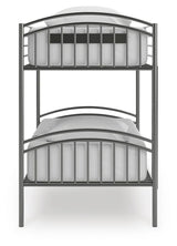 Lanceburg - 3 Pc. - Twin Over Twin Bunk Bed And 2 Mattresses - Gray