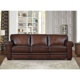 Brookfield - Leather Sofa Dark Brown by Hydeline Furniture | Bel Furniture