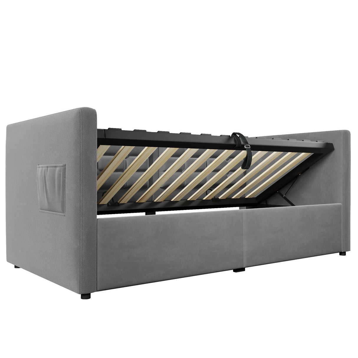 Upholstered Hydraulic Storage Daybed With USB & Type C Charging