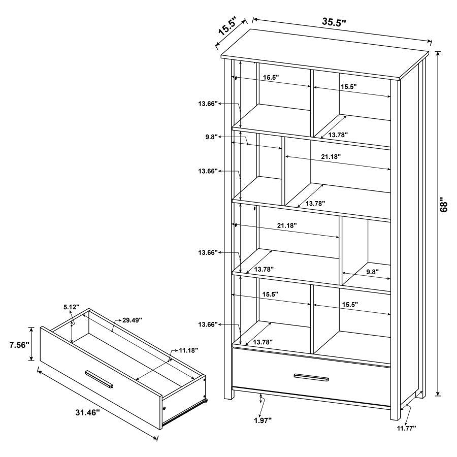 Dylan - 4-Shelf Storage Bookshelf