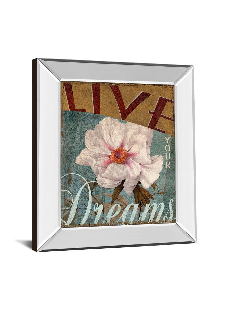 Live Your Dream By Kelly Donovan - Mirror Framed Print Wall Art - Pink