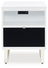 Gardoni - White / Black - Chair Side End Table by Signature Design by Ashley® | Bel Furniture